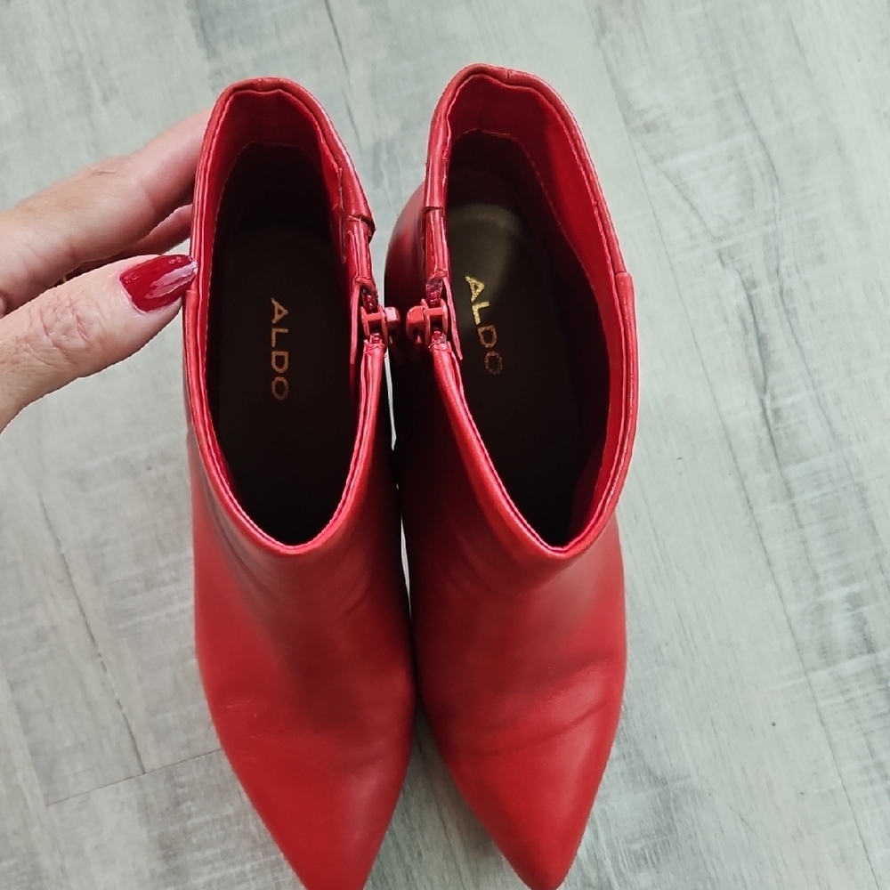 Genuine Leather Red Booties - Picture 3 of 10
